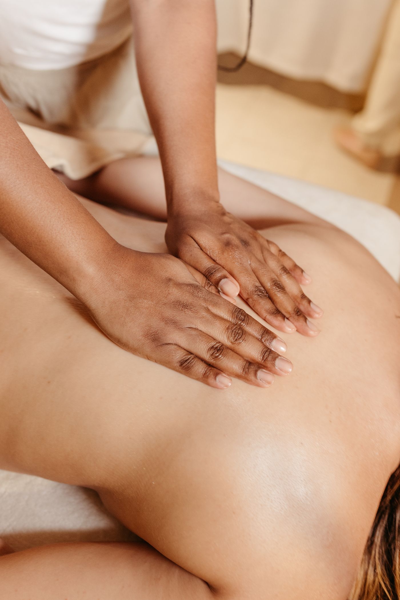 Professional back massage treatment